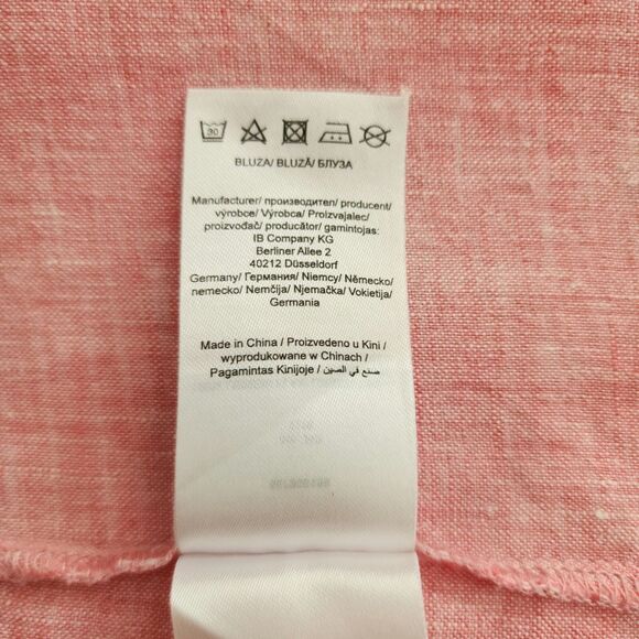 Christian Berg Womens Pure Linen 3/4 Sleeve Blouse Pink Pullover Top EU 44/US 12 - Picture 8 of 10